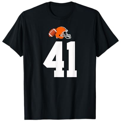Americano Fútbol Casco Estilo Vintage Número 41 Camiseta
