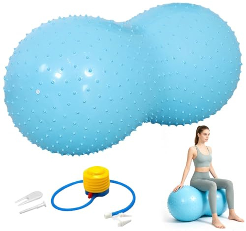 Mbuaopa Peanut Ball, Peanut Yoga Ball, Anti-burst Exercise Ball With Pump Ball Plug for Yoga, Pilates, Core Training, Gym, Birthing for Pregnancy, Kid