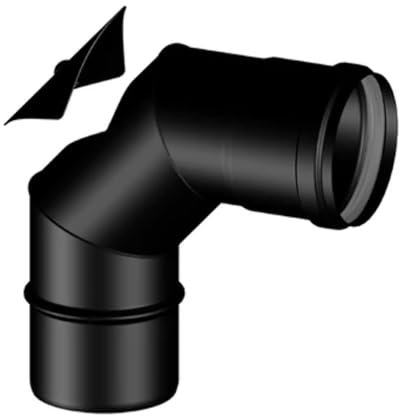 STABILE 409-BS221-100 Curva 90° MF con ispezione Smaltata per stufe a Pellet 100mm, Multicolore