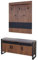 Mendler Garderobe mit Sitzbank HWC-A27, Garderobenpaneel Kommode, 53x110x30cm 3D-Struktur, MVG Wildeiche-Optik