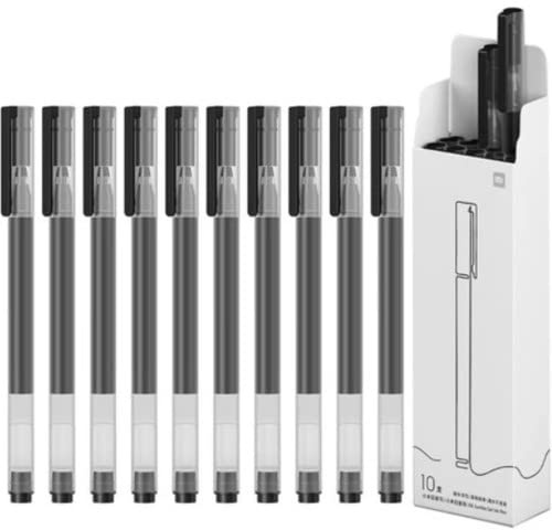 Xiaomi MI - Penne a inchiostro gel grandi, per una maggior durata, penna a sfera da 0,5 mm, confezione da 10 (nero)