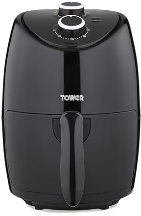 Tower T17087 Vortx Compact Air Fryer with Rapid Air Circulation, 30-Minute Timer, 2L, 1000W, Black