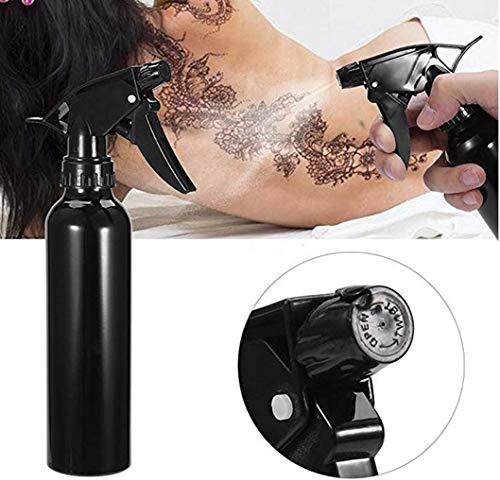 Watering Spray Bottle 300ml Aluminum Pressure Sprayer Water Spray Pump Bottles Mist for Hairdressing Tattooing Gardening Cleaning (Black)