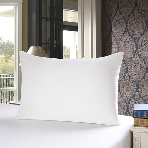 townssilk Kissenbezug, beidseitig aus 100 % reiner 19-Momme-Maulbeerseide, 40 x 70 cm, für Haut und Haar, mit verstecktem Reißverschluss, Fadenzahl 600, Naturweiß