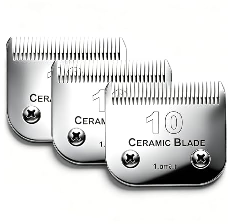 3-pack 10 blad avtagbar husdjur hund trimning klippare ersättningsblad kompatibel med Andis Oster A5, Wahl KM-serien hundklippare