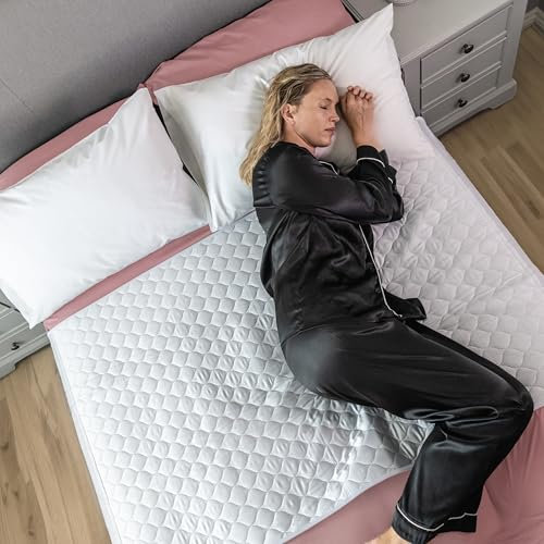 Hygge Sheets®️ Sábanas de bambú orgánico para incontinencia para adultos y niños | Camas dobles | Sábanas 100% impermeables | Protectores de cama para incontinencia | Almohadilla de cama reutilizable