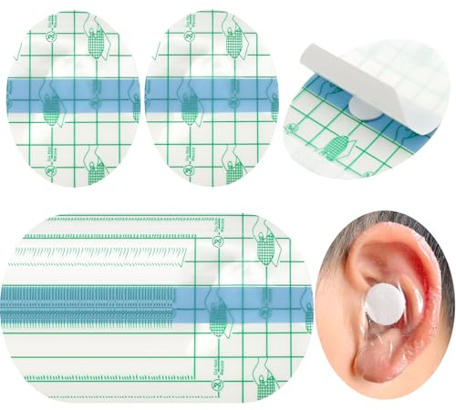 BORISCA 60 Stück Wasserdicht Ohr Patches, Wasserdichter Ohrenschutz Aufkleber Ultradünne Transparente Wasserdichter Ohrstöpsel Wasserdichte Ohrpflaster fur Duschen, Schwimmen, Surfen