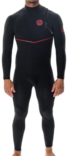 RIP CURL Mens Flashbomb Fusion 5/3mm Zip Free Wetsuit - Black - Easy Stretch Lightweight Flash Lining