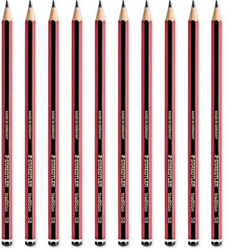 STAEDTLER Tradition Pencil - Drawing Sketching Art - Pack of 10 Pencils - Grade 5B