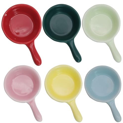 INHEMING 6pcs Cuencos para salsa,Snack bowl pequeño,Mini juego de cuencos,Cuencos de porcelana para aperitivos Para Frutos Secos, Dips, Salsas, Ketchup, Mayonesa