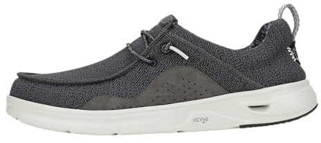 HEYDUDE Men's Wally Hey2O Mesh Slip On Shoes, Black/Monument Grey, Size 13