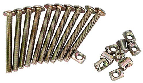 Viti a testa semicircolare con esagono incassato, bulloni con dadi per il montaggio di mobili, lunghezza 90 mm, ideali per armadi, piani di lavoro e altro ancora (40 mm)