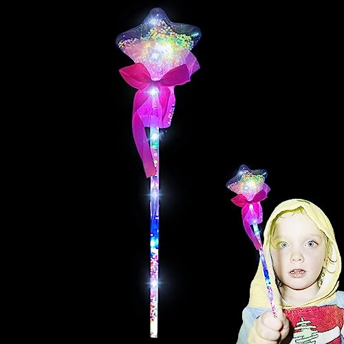 Generico Illumina la Bacchetta LED Luminosa, Giocattolo Magico della Principessa per Costume della Ragazza, Spettacolo di Giochi di Ruolo Cosplay Bom
