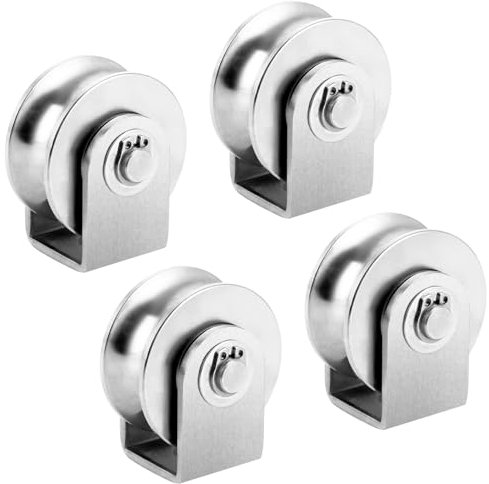 GBACHOOSE 4 Stück Umlenkrolle mit 2 Kugellager, Seilrolle Edelstahl Tragkraft 250 kg, Umlenkrolle Stahlseil, Umlenkrolle Seilwinde, Umlenkrollen für Seile, Seilgerüst, Fitness, Automatische Tore