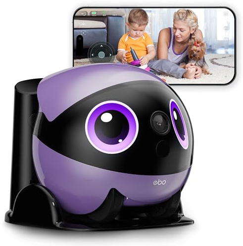 Enabot EBO Air 2 Plus FamilyBot, Robotto Intelligente AI per la Sicurezza Domestica con Immagine Facciale Personalizzata, Telecamera di Sorveglianza 3K con Batteria, Telecamera per Animali Domestici