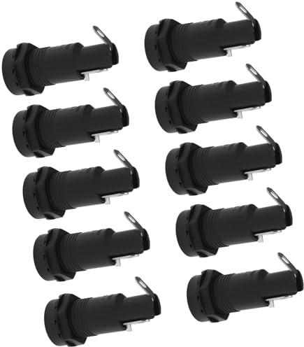DOUDINGMAO 10 soportes de fusibles de chasis de montaje en panel, caja de fusibles de resistencia a altas temperaturas, 250 V, 10 amperios, soporte de tubo fácil de usar