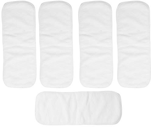 Babytygsblöjor Återanvändbara Tvättbara Superabsorberande mikrofiber Babylinerinlägg 3 lager Miljövänlig Mjuk Bekväm för nyfödda Spädbarn Vit 5st 35x13,5cm