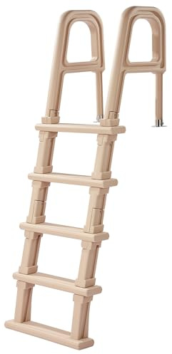 VEVOR Escalera para Piscina de 5 Peldaños Anchos Hasta 136kg, Escalera de Seguridad de PE en Ángulo de 75° Antideslizante con Pasamanos Ergonómicos para Piscinas Elevadas y Enterradas de 121,9-137,2cm