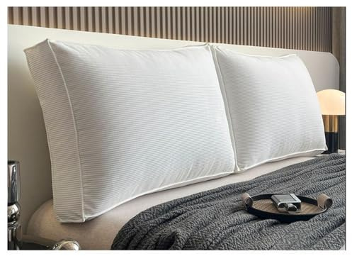 Ryggstödskudde för säng och soffa läskudde väggkudde kil stöd kudde stor soffa kudde nackstöd för soffa och säng vit 90 x 55 x 15 cm (1 styck)