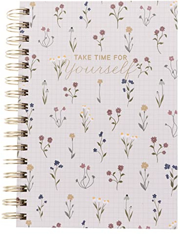Graphique Hardbound Spiral Journal | Dainty Floral Design | Premium Paper | Notebook | Diary | Lists | Record Month and Date | Great Gift | 160 Ruled Pages | 6.25” x 8.25”