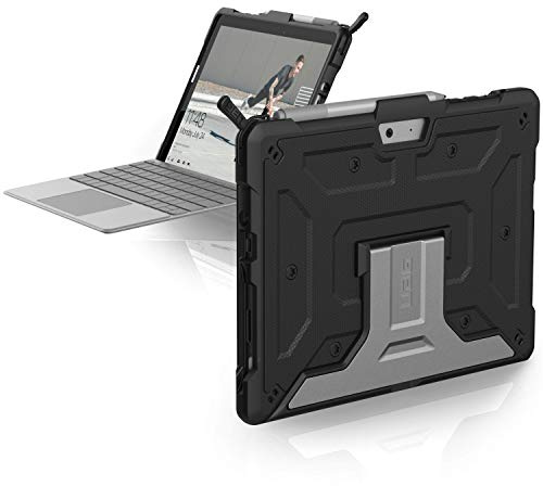 Urban Armor Gear Metropolis Schutzhülle für Microsoft Surface Go - schwarz [Microsoft Zertifiziert I TypeCover Kompatibel I Surface Pen Halter I Stoßfest I Standfunktion] - 321076114040
