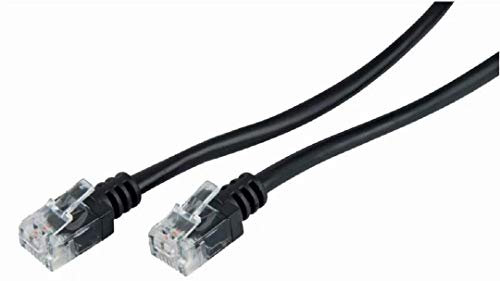 ASNQ 10m ADSL Ultra High Speed Broadband Modem Cable (RJ11 to RJ11) Telephone Extension Internet Wire Network Black (Available in 3m, 5m, 10m, 15m, 20m)