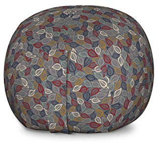 Ambesonne Autumn Storage Toy Bag Chair, Bunch of Various Colored Faded Leaves Deciduous Trees Fall Season Plants Foliage Art, Stuffed Animal Organizer Washable Bag, Large Size, Multicolor