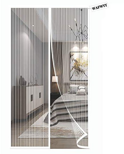 WAFWYY® Magnet Fly Screen Door Insect Protection, Magnetic Curtain Adhesive Installation Without Drilling, Mosquito Net Magnetic Closure, Full Frame, 80x210CM