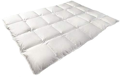 Mayaadi Home duntäcke 200 x 220 cm | 1 000 g överkast, 70 % gåsdun 30 % fjädrar | 100 % naturlig bomull | Tillverkad i Europa | täcke lämpligt för allergiker | HS45