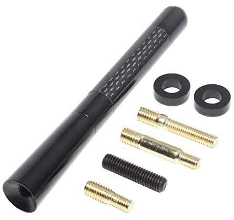 RED WOLF Auto Antenne Kurz Sport Kfz FM AM Radio Empfang Dachtantenne Stabantenne 4,7 Inch 12cm Universal für VW Audi Toyota Nissan Honda Ford Ersatz Antenne (Schwarz)