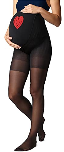 Be Mammy Dam Moderskap Strumpbyxor 40 DEN BE-1121 (Svart, M)