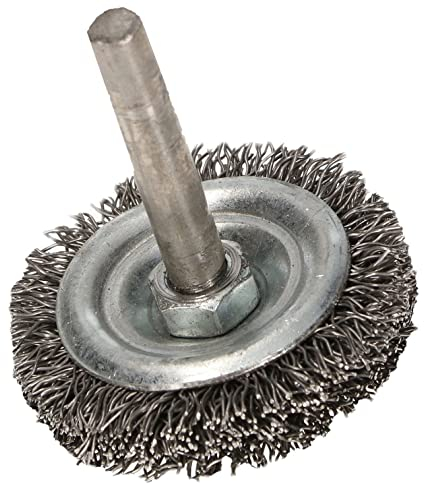 KOTARBAU® Cepillo de disco de alambre 40mm, Cepillo para metales y piedra, Cepillo metálico para taladro, Cerdas onduladas, Cepillo para limpiar y eliminar el óxido, pintura, Vástago redondo de 6 mm