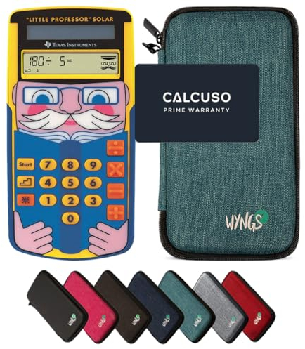 TI-Little Professor inkl. WYNGS Schutztasche Türkis - Interaktiver Rechentrainer - Basic Set