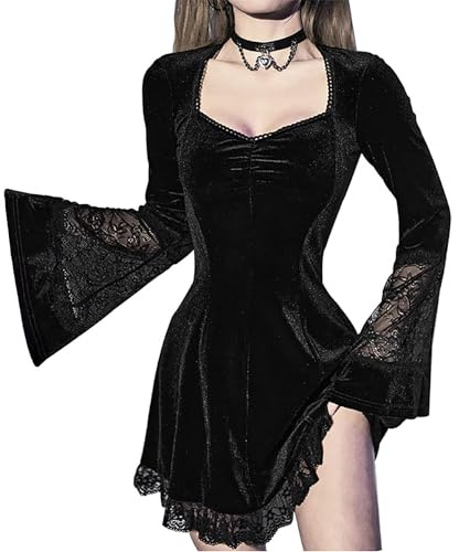 Plus Size Goth Black Gothic Dress Alternative Clothes Witchy Punk Gothic Lolita Dress