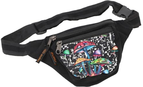 GURU SHOP Praktische Gürteltasche, Ethno Bauchtasche Sidebag, Crossbag - Magic Mushroom, Unisex - Erwachsene, 15x20x4 cm
