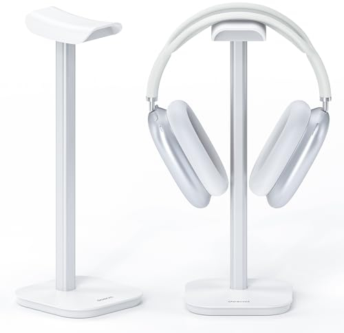 doenci Soporte para auriculares, soporte para todos los auriculares Bluetooth, soporte universal para auriculares con base pesada + tubo de aluminio, soporte para auriculares gaming, accesorios de