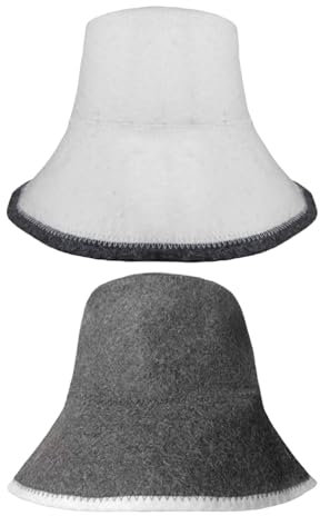 2 Piece Bucket Hats, Absorbent Felt Sauna Caps, Plush Sauna Hats, Unisex, Reusable Bucket Hats, Sauna Accessories