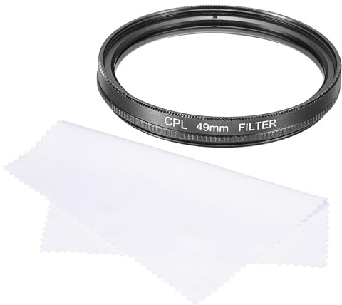 QUARKZMAN 49 mm cirkulärt polfilter, dubbelsidiga flerskiktsbeläggningar polariseringsfilter med rengöringsduk för kameralins