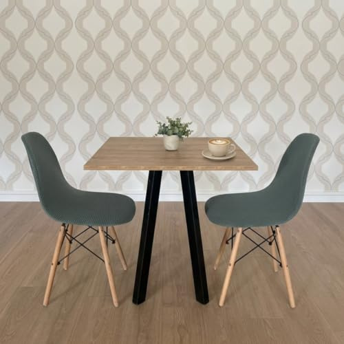 Generico BARBORD | BISTROT | Fyrkant restaurang med mittfot 60/70/80 cm blandade färger (ARENA FT62 TYGEFFEKT - Vit, 70 x 70)