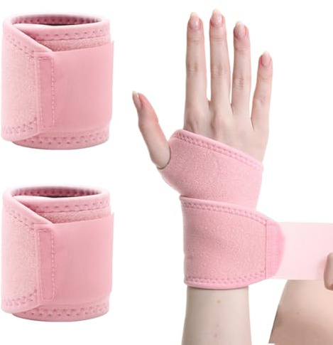 HABNI Orthese Pouce, 2 Pièces, Bandage Pour Poignet En Rose, Compression Ajustable, Soulagement De La Douleur Pour Syndrome Du Canal Carpien.