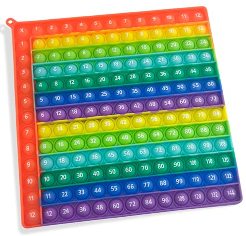 Times Table Pop Fidget Toy, 12x12 Multiplication Math Learning Aid for Kids | Eco-Friendly Silicone, Stress Relief Poppet, Perfect for Home, Homeschool and Classroom Math Learning