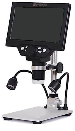 Kontinuerlig Zoom Elektroniskt Digitalt Mikroskop 7 Tums HD LCD-skärm Bärbart Flervinklat Kameramikroskop(2 Light NO Battery)
