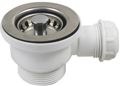 Set di scarico per lavello di facile installazione e giunto di scarico in acciaio, efficienti, set di valvole per diversi lavelli, facile installazione, set di scarico del lavandino e giunti di