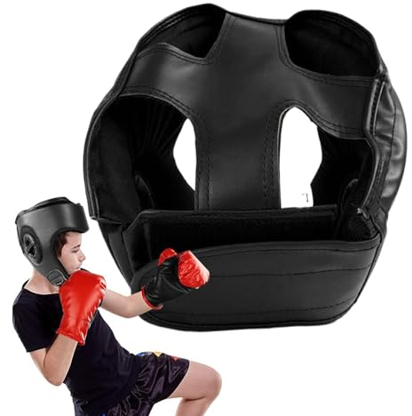 Zunetsutock Protezione per la testa da boxe, ventilata, regolabile, leggera, per bambini, adulti, marziali, kickboxing, karate, gare, sport, palestra e per la casa