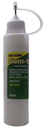 World of Sparkles 30 ml Gem-Tac Kleber zum Auftragen von Nadeln, Präzisionsspitze, Kristallflasche für Kartenherstellung, Schmuck, Kunst und Handwerk, Heimwerken