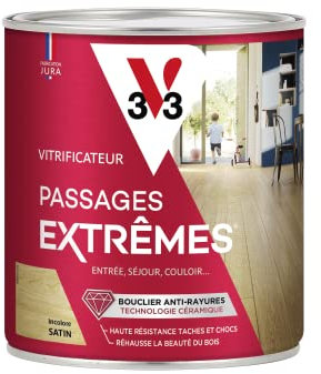 V33 Vitrificateur passages extrêmes, Incolore satin, 0,75 L