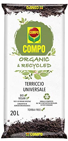 COMPO Terriccio Universale ORGANIC & RECYCLED, Per piante in vasi o a terra, Consentito in agricoltura biologica, Vegano, 20 litri