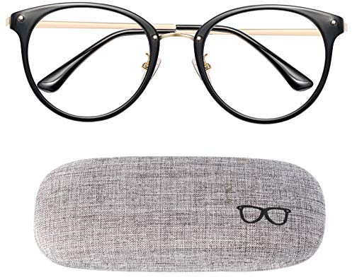 SUNTIRC Blue Light Blocking Glasses Computer Gaming Clear Frame Women Men Anti Blue Light Glasses Women Lightweight Computer Glasses Non-Prescription Lens Anti Glare anti Headache (black, 1pcs)