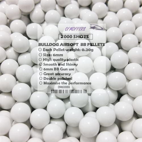 CFMOFFERS Airsoft BB Pellets 6mm Plastic Balls High Grade Paintball Smooth Shinny Highly Polished Shooting Pellets Yellow Whit 0.12g 0.20g 500/100/2000/5000