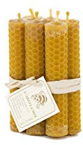L'Abella Mel - Vela Natural y Artesanal 100% de Cera de Abeja Hecha a Mano | Vela Pura Textura Panal Bujía de Miel Sin Parafina de España - Pack de 6 Velas